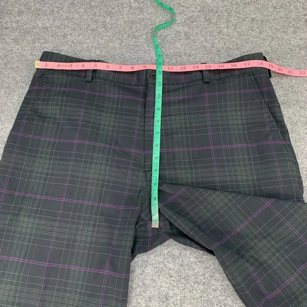 Nike Shorts Mens 36 Black Green Golf Plaid High Rise Moisture Wicking Chino